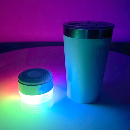 Stainless Steel 16.oz Nsulated MUG With Built-in Bluetooth Speaker Rechargeable Wireless Multi-color LED Lights Prefect Gift