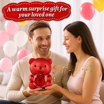 Mother's Day Hot Selling✨Cute Teddy Bear with Preserved Rose--Necklace📿+Eternal Rose🌹+Teddy Bear🧸