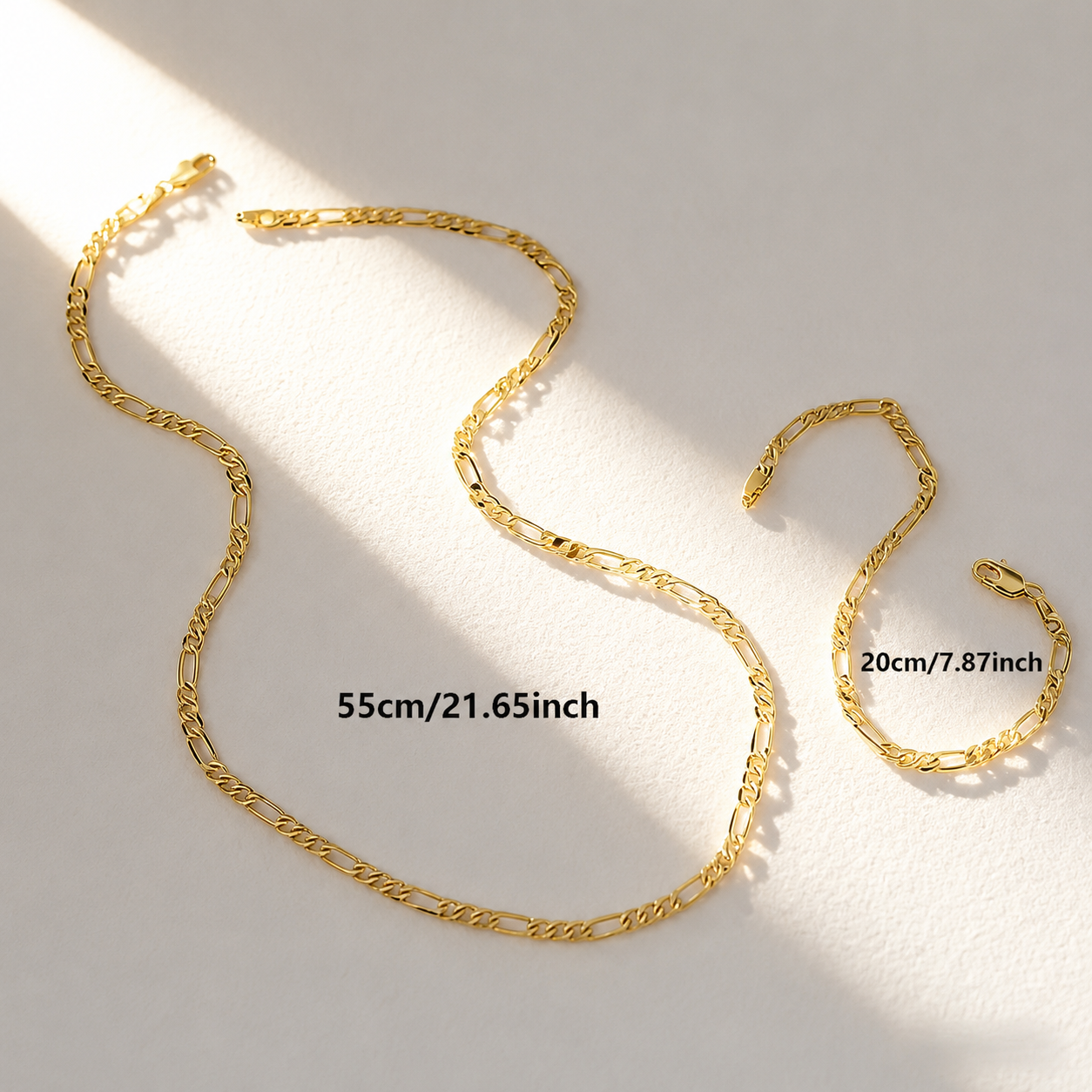 Elegant 2-Piece 18K Gold Jewelry Set – Bracelet & Necklace for Men & Women