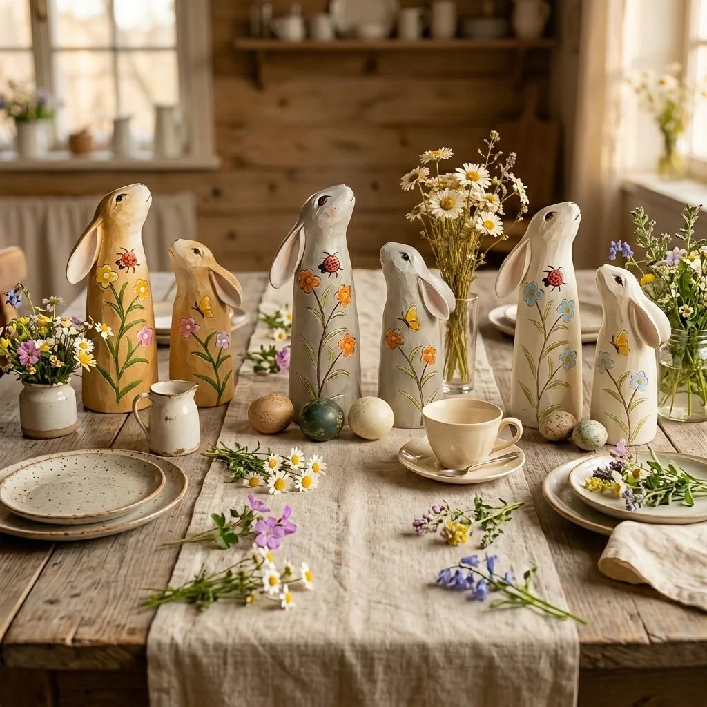 🔥Easter Hot Sale 49% OFF -Hand-Painted Spring Bunny Figurines