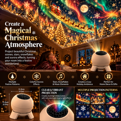🌲Magical Christmas Scene Projector – Transform Your Room into a Holiday Wonderland ✨