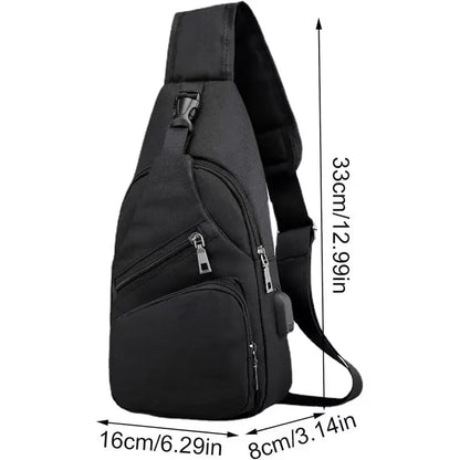 Men's Waterproof Oxford Sling Chest Bag for Travel & Daily Use