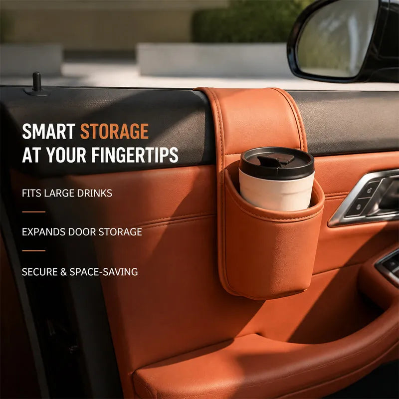 ⚡Car Door Leather Cup Holder