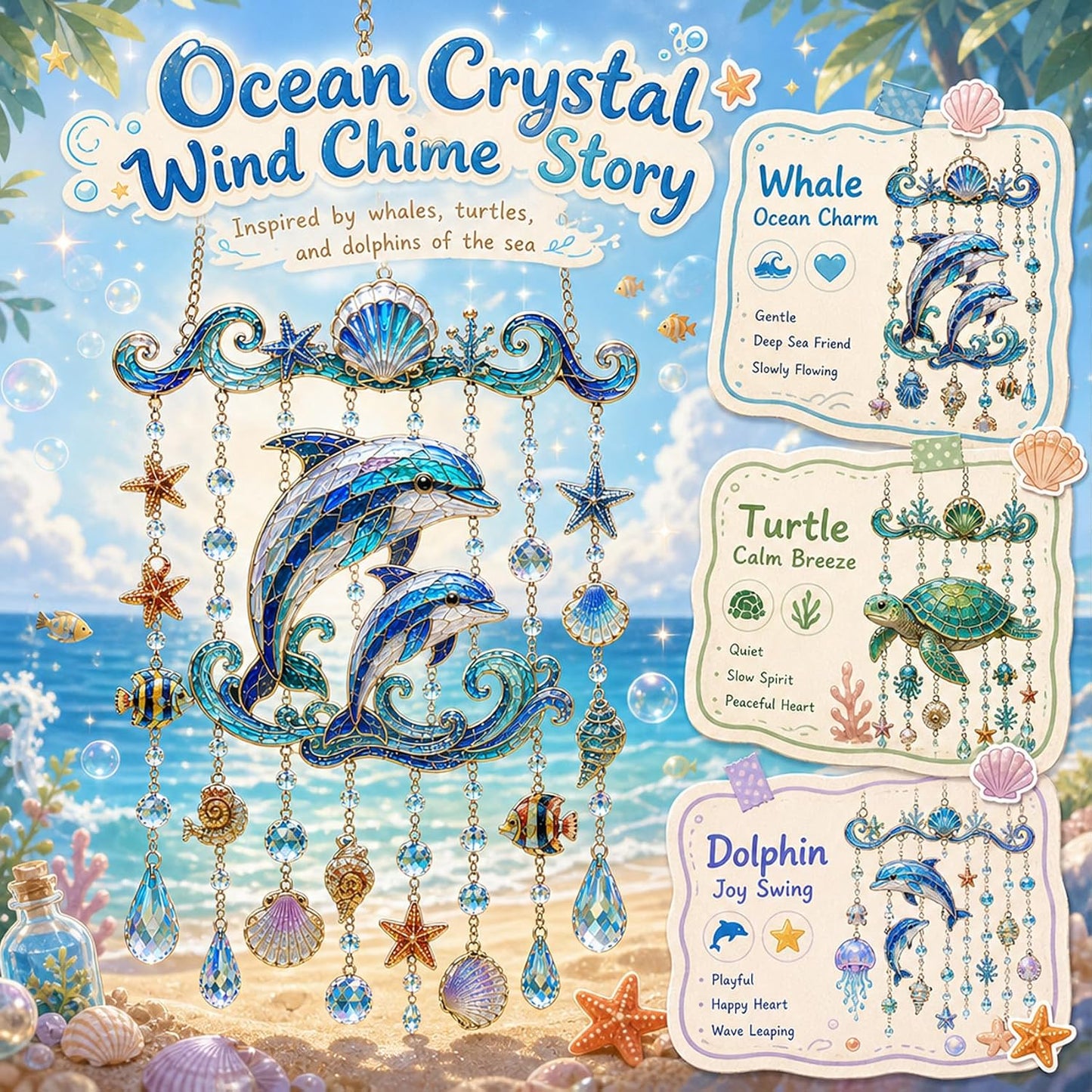 🌊Last Day49% OFF-🔥Ocean Themed Crystal Wind Chime