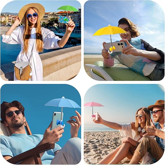 ☀️ Phone Umbrella – Suction Cup Stand with Sun Shade, Anti-Glare, Heat Protection