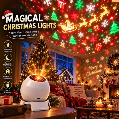 🎅Christmas Projection Light - USB Powered Festive Room Ceiling Decor✨