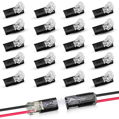🔥 Clearance Sale 49% Off ⚡Dual-Line Quick Connector: 2-Pin Low-Voltage LED Strip Connector with Safety Lock