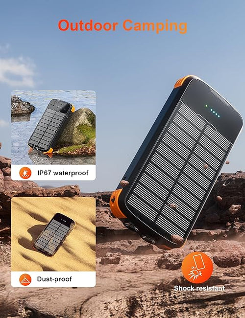 Solar Charger Power Bank 40000mAh Built in 4 Cables and Hand Crank