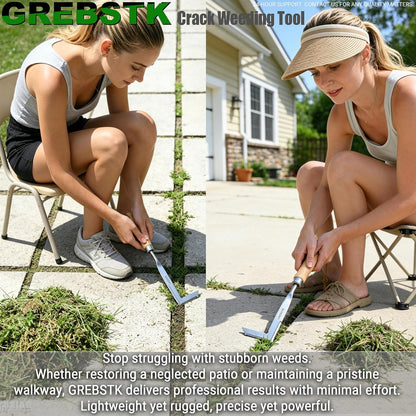 Crack Weeder Crevice Weeding Tool Manual Weeder Beech Handle Lawn Yard Gardening Tool