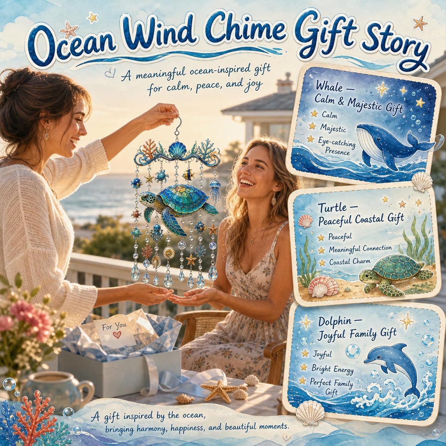 🌊Last Day49% OFF-🔥Ocean Themed Crystal Wind Chime