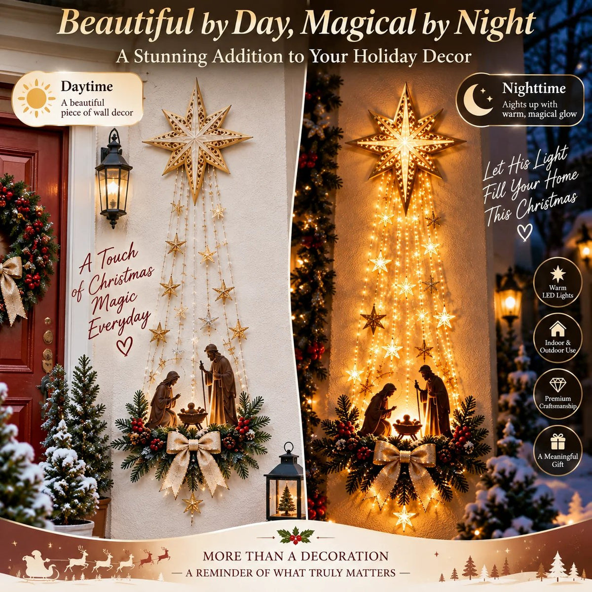 ✨Last Day 49% OFF✨ - Bethlehem Star of Faith™ – Lighted Nativity Christmas Wall Decor