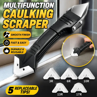 Multifunctional Caulk Remover Tool, Silicone Sealant Scraper, Caulk Finishing Tool Kit, Glass Glue Shovel for Bathroom Window Tile, Sealant Removal & Smoothing Tool
