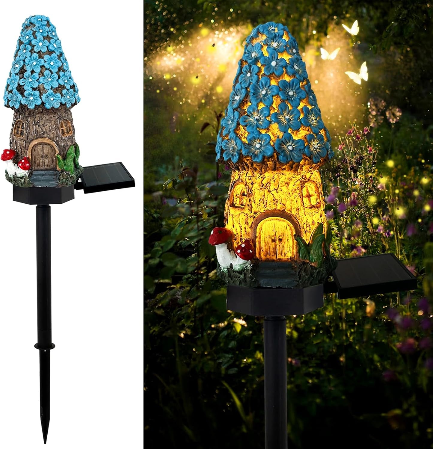 🍄 Enchanted Solar Mushroom House Light – Cozy Fairy Garden Decor