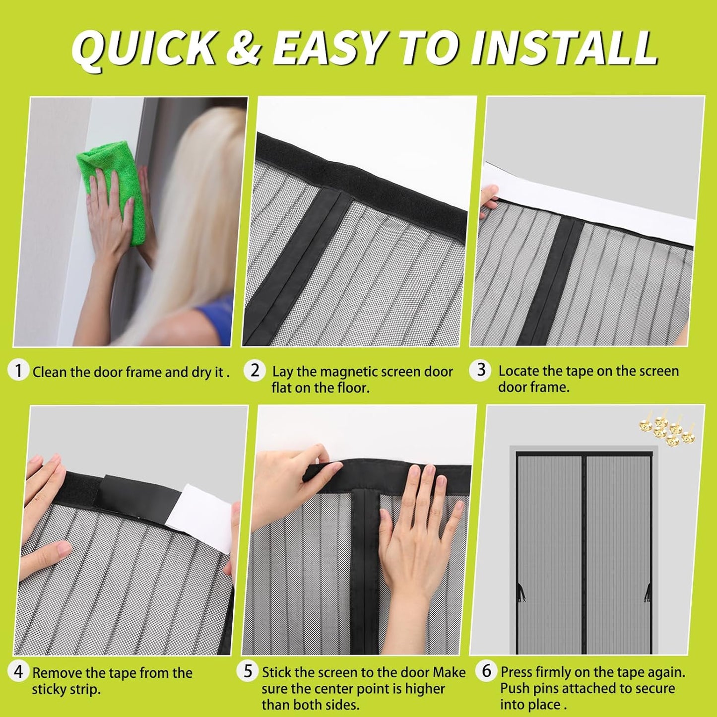 🚪 Self-Sealing Magnetic Screen Door – Hands-Free Entry, Bug-Free Living