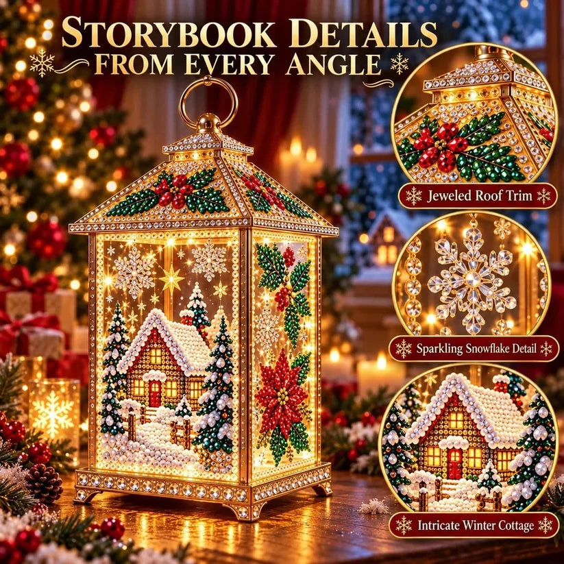 🧩DIY Light-Up Christmas Diamond Art Lantern Kit – Create Your Own Magical Holiday Glow ✨