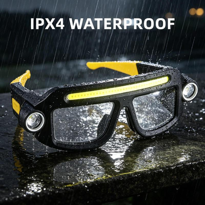 👓 Hands-Free LED Work Glasses – Wide Beam, Side Lights & Over-Glasses Fit