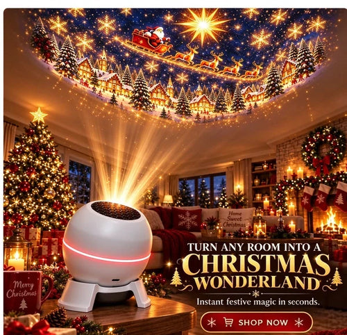 🎅 Turn Any Room Into a Christmas Wonderland – Holiday Projection Night Light⛄🎪