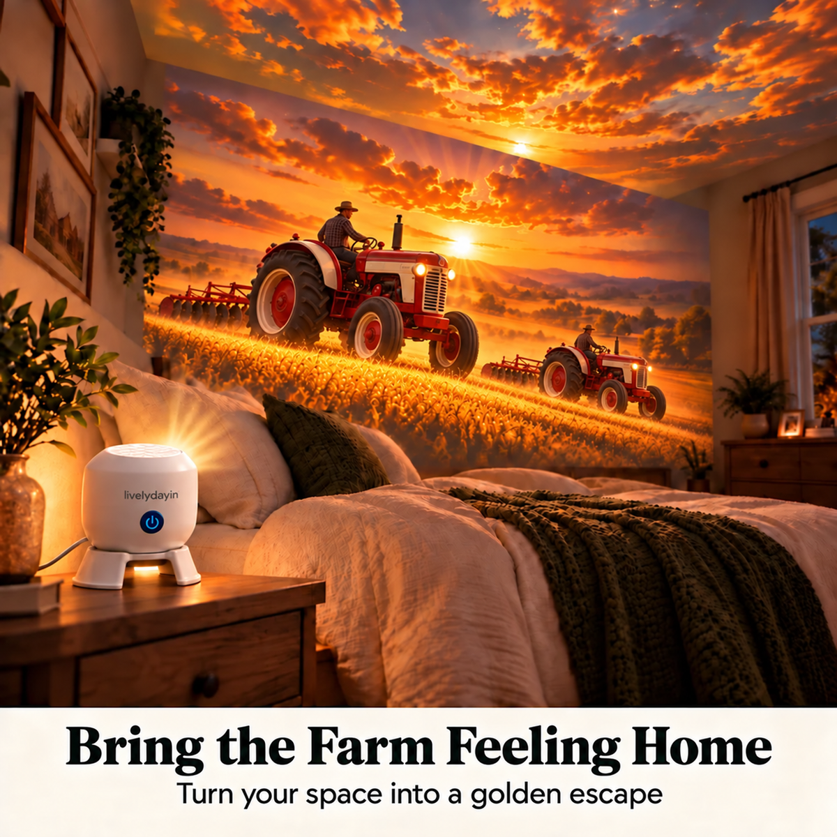 🎁Last day 49% off|🚜Tractor & Farm Scene Room Projector – Wall & Ceiling Décor for Tractor Lovers