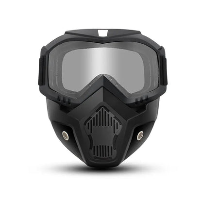 A Full-face Goggle with Anti-fog High-definition Lenses, a Detachable and Adjustable Ski Mask, and a Comfortable Sponge Pad - Made of Plastic.