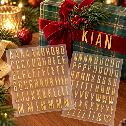 🎁✨ Personalized Gold Alphabet Stickers – Make Every Gift Extra Special!