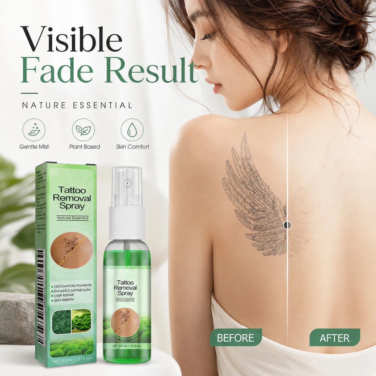 🌿✨Natural Tattoo Fade Spray – Gentle Skin Care Formula