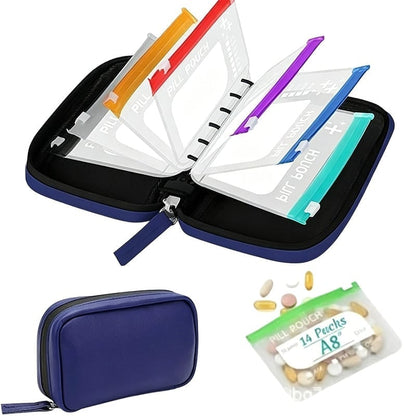 💊A8 Waterproof Pill Pouch Set – 7 to 14 Days of Meds & Vitamins💧Waterproof & Crush-Resistant Shell