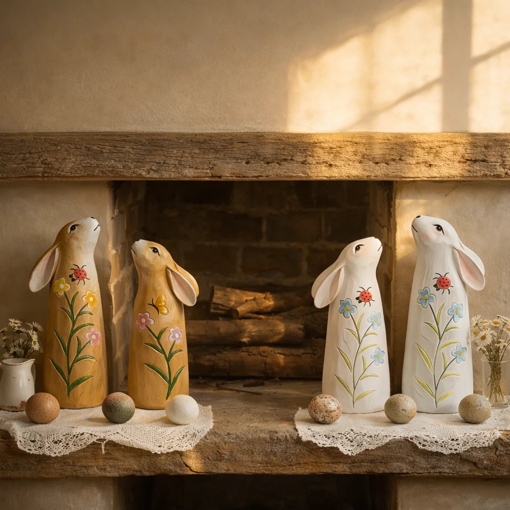 🔥Easter Hot Sale 49% OFF -Hand-Painted Spring Bunny Figurines