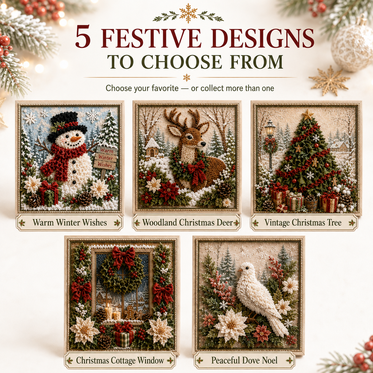 3D Fabric Poke Art Kit – Easy Christmas Craft Kit