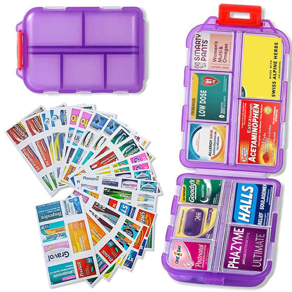 🔥BLACK FRIDAY 49% OFF💥Travel Pill Organizer Box (147 Labels for Customization)