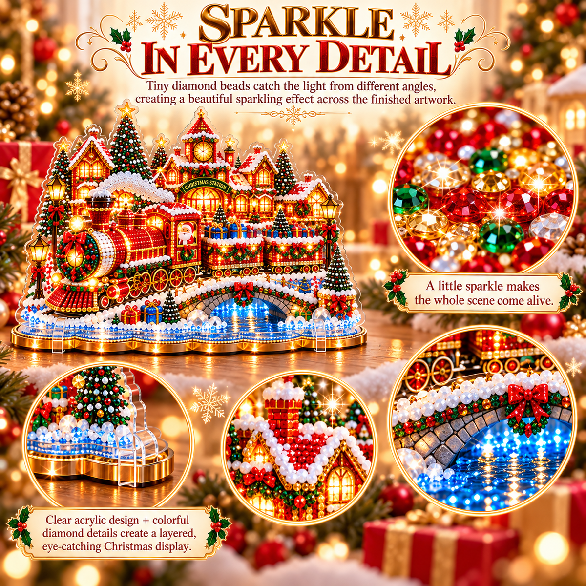 🎄Relaxing & Beginner-Friendly-💗 DIY Christmas Village Diamond Art✨