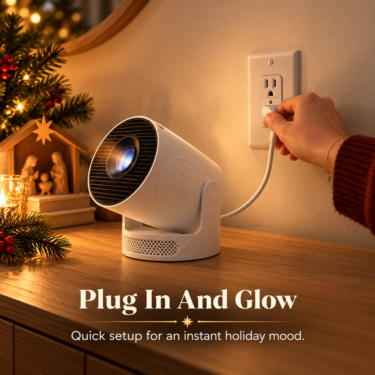 🔥Bible Story Projector Light – Nativity, Noah's Ark & Angels