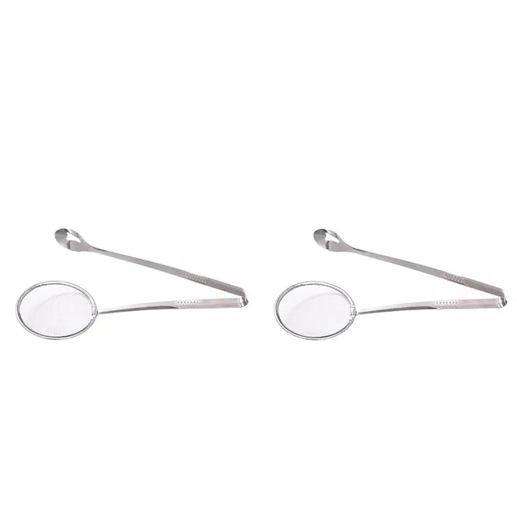 🔥 2pack-2-in-1 Stainless Steel Strainer Tongs