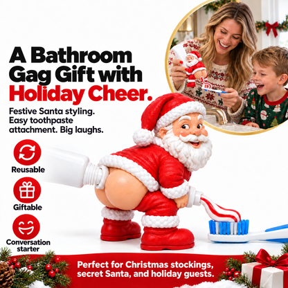 🔥HOT SALE🎅🪥 Cheeky Santa Toothpaste Topper - Funny Christmas Gag Gift 🎄