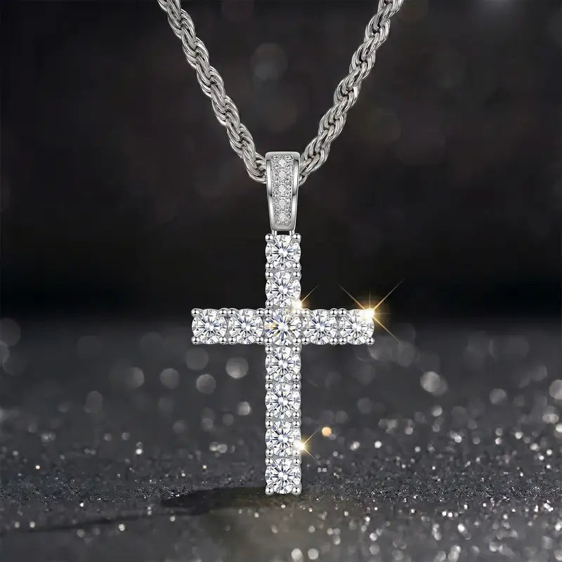 ✝️Cross pendant with diamond-studded necklace for Men and Women Jewelry Gift Unisex