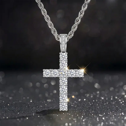 ✝️Cross pendant with diamond-studded necklace for Men and Women Jewelry Gift Unisex