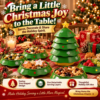 🎄 5-Layer Christmas Tree Serving Tray – Stackable Snack & Dip Bowls, Festive Holiday Table Decor & Christmas Gift 🎁