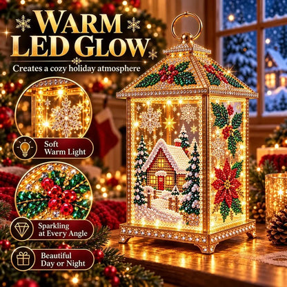 🧩DIY Light-Up Christmas Diamond Art Lantern Kit – Create Your Own Magical Holiday Glow ✨