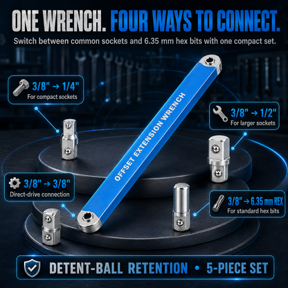 🛠️3/8" Offset Wrench Set – Reach Tight Bolts, No Part Removal Needed