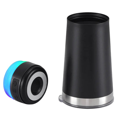 Stainless Steel 16.oz Nsulated MUG With Built-in Bluetooth Speaker Rechargeable Wireless Multi-color LED Lights Prefect Gift
