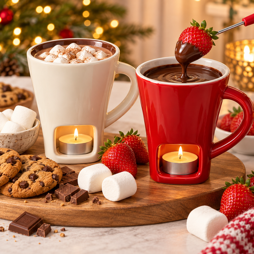 🍫 Cozy Chocolate Fondue Mug – Candle-Warmed Dessert Cup for Sweet Nights