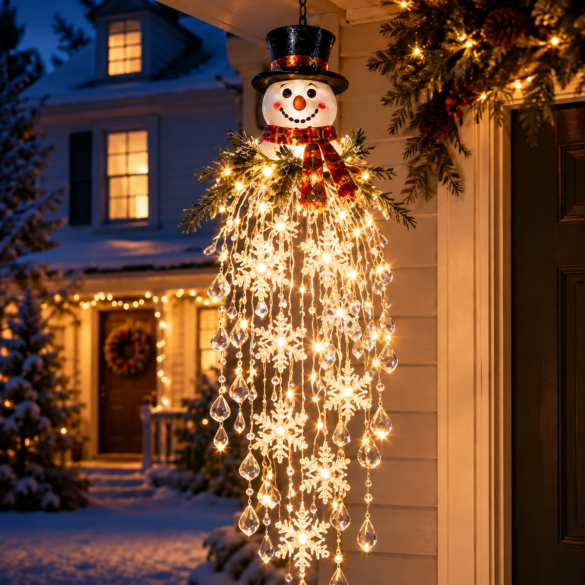 ✨❄️Crystal Cascade Christmas Light™ – Hanging Snowflake & Crystal LED Porch Décor