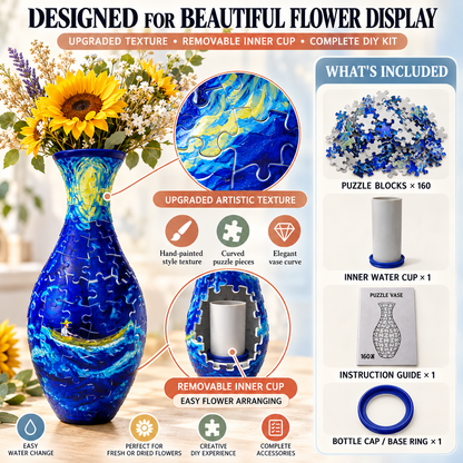 ✨🧩 3D DIY Puzzle Vase – 11 Creative Designs, Decorative Flower Vase & Craft Gift✨
