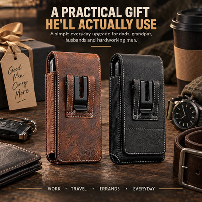 💥Men’s Waist Phone Pouch with Magnetic Closure, Card Slot & Metal Belt Clip
