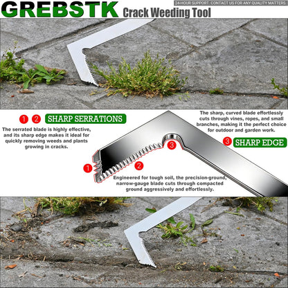 Crack Weeder Crevice Weeding Tool Manual Weeder Beech Handle Lawn Yard Gardening Tool