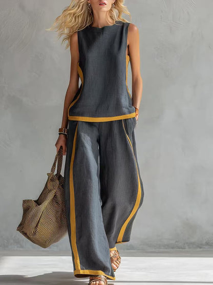 2026 Linen Blend Set | Color Block Comfort & Style ✨👚
