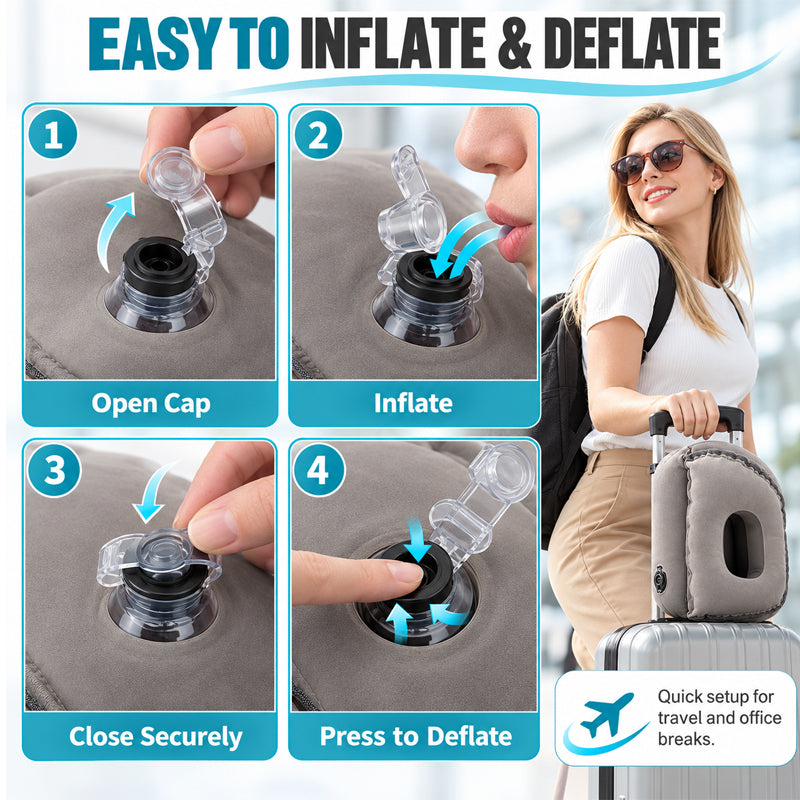 😴Inflatable Airplane Sleep Pillow – Sleep Better on Every Flight