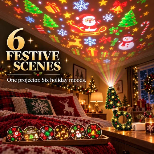 Magical Christmas Tree USB Projector Light – Festive Holiday Atmosphere Lamp