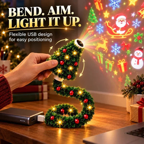 Magical Christmas Tree USB Projector Light – Festive Holiday Atmosphere Lamp