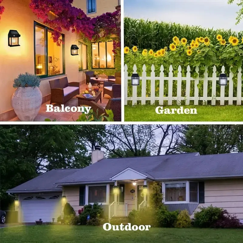 4 Pack Solar Outdoor Wall Lights with Motion Sensor - Waterproof IP65 Garden Security Lighting, 3 Modes Auto Dusk to Dawn, Wireless Decorative Lamp for Patio, Villa, Pathway