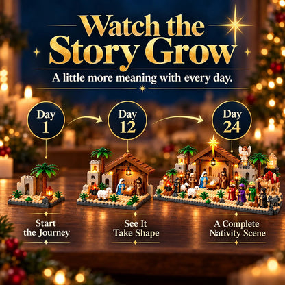 🏠Nativity Advent Calendar – 24-day Buildable Christmas Nativity Set